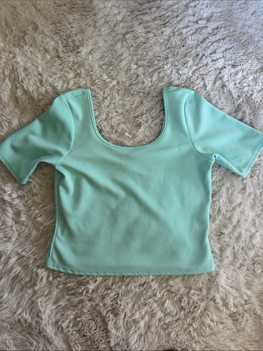 About A Girl Scoop Neck Crop Top - Mint Green